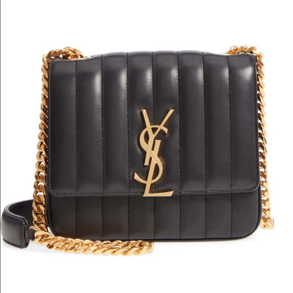 Yves Saint Laurent Vicki Medium Mattelasse (Black)
